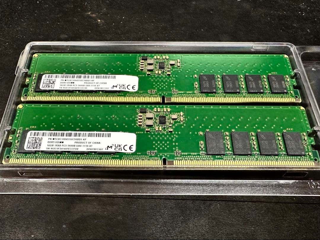 【中古】DDR5 メモリー 32GB(16GB×2枚) デスクトップ用