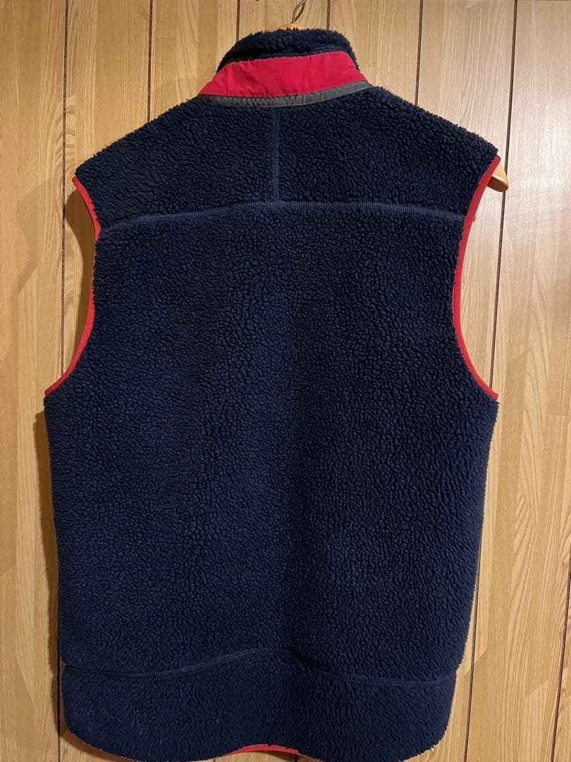patagonia フリースベスト M ネイビー/レッド レトロX