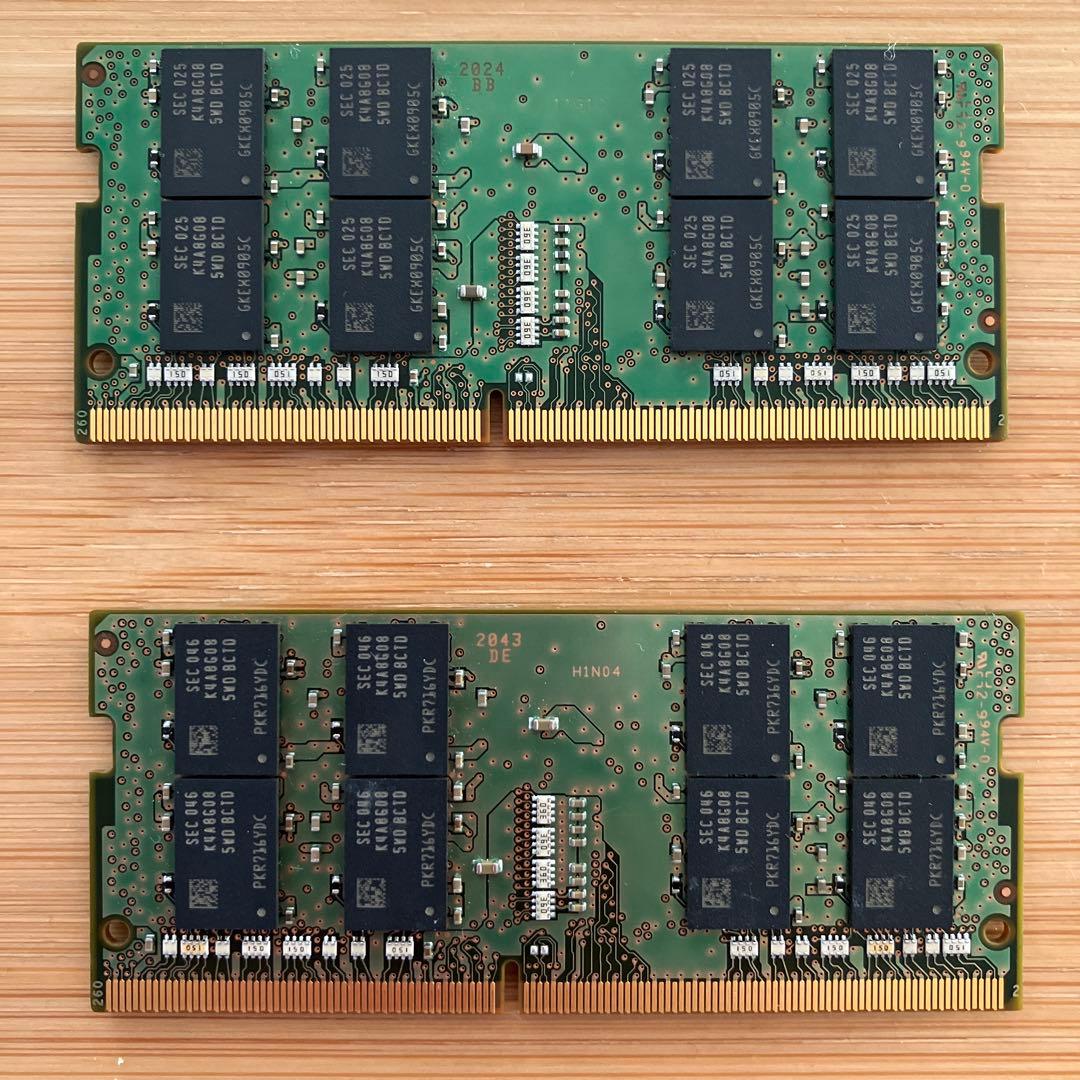 Samsung DDR4 16GB PC4-2666Vメモリ2枚セット計32GB
