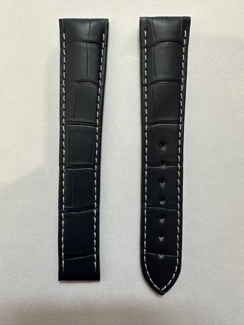 【純正品】オメガ ネイビーアリゲーターレザーストラップ 19mm