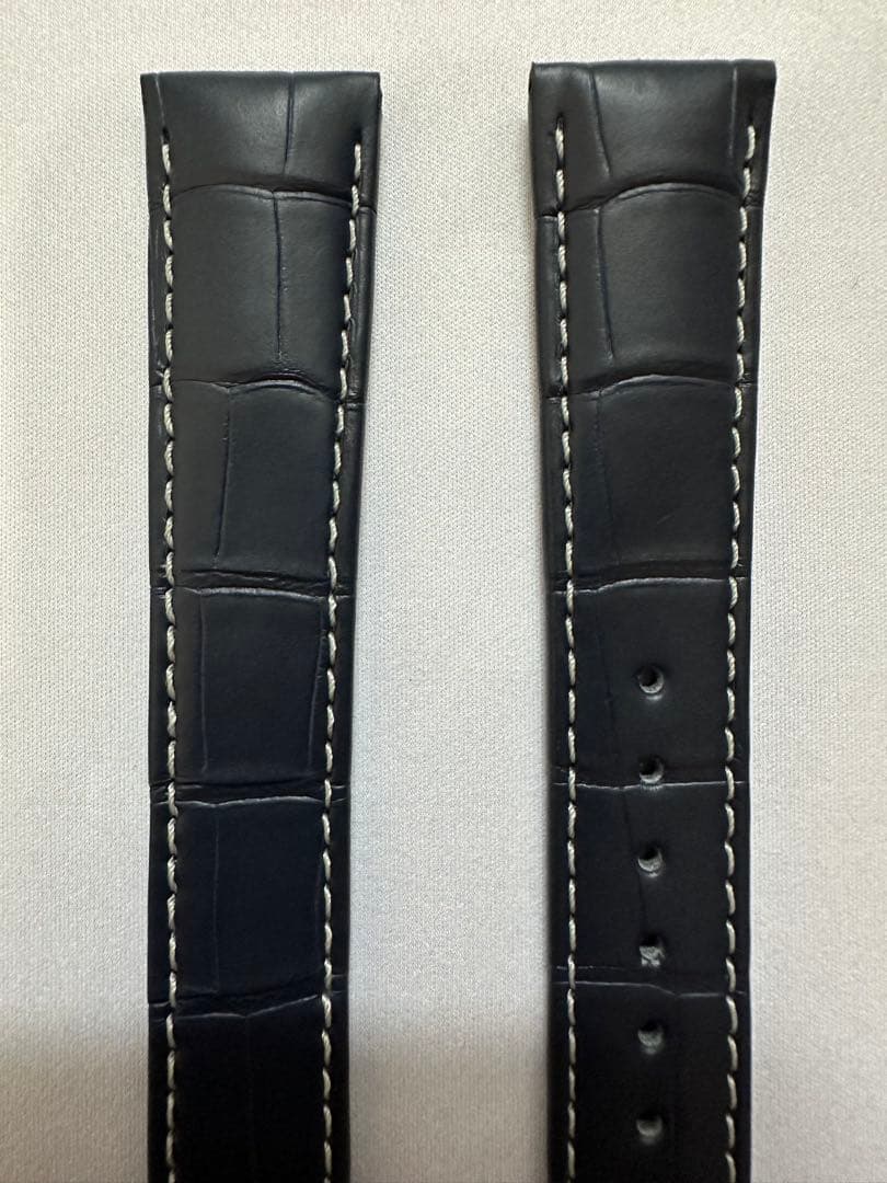 【純正品】オメガ ネイビーアリゲーターレザーストラップ 19mm