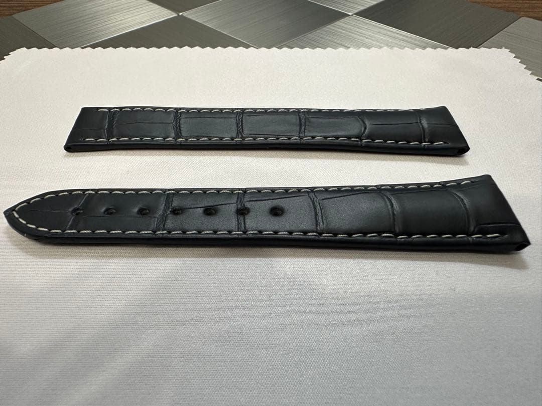 【純正品】オメガ ネイビーアリゲーターレザーストラップ 19mm