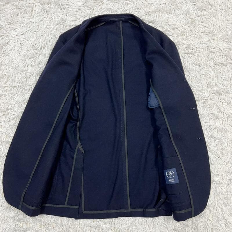 BEAMS F 紺ブレ テーラードジャケット 3B 段返り 銀ボタン