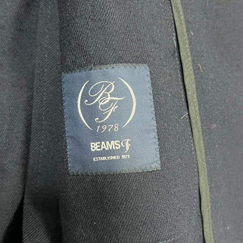 BEAMS F 紺ブレ テーラードジャケット 3B 段返り 銀ボタン