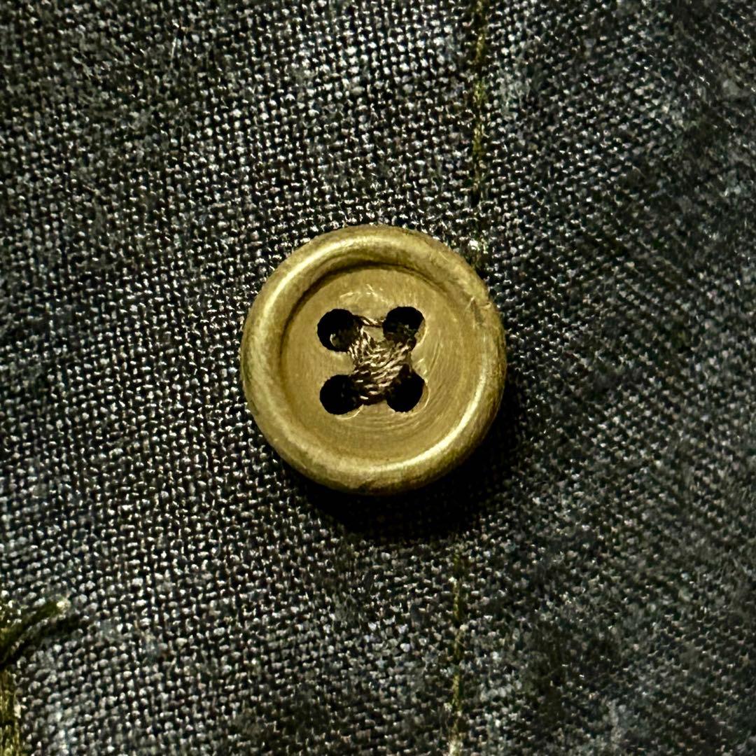 【極美品】 ビンテージ インディゴリネン ダブルブレスト メカニック ジャケット