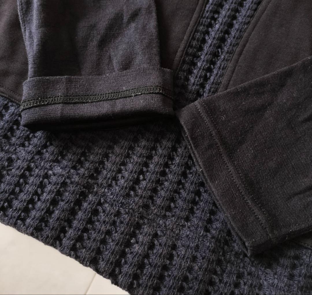 コムデギャルソンオム 16AW 異素材ドッキングワッフルニットセーター M