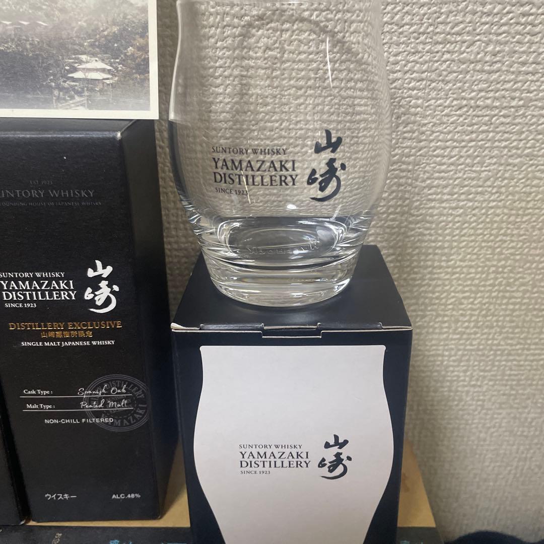 山崎蒸溜所限定シングルモルトウイスキー180ml 2本　グラス　ギフトセット