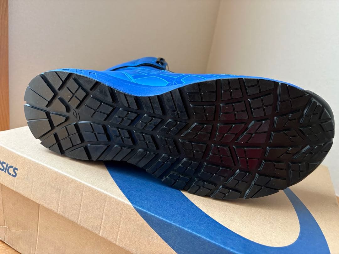 ASICS 青 ハイカット安全靴