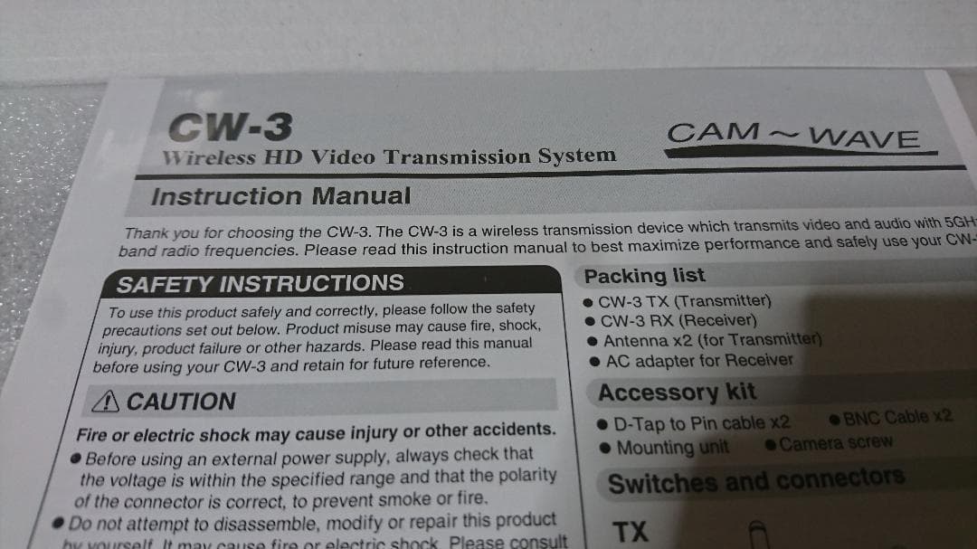 【新品未使用】IDX CW-3 ワイヤレスHDビデオ伝送システム