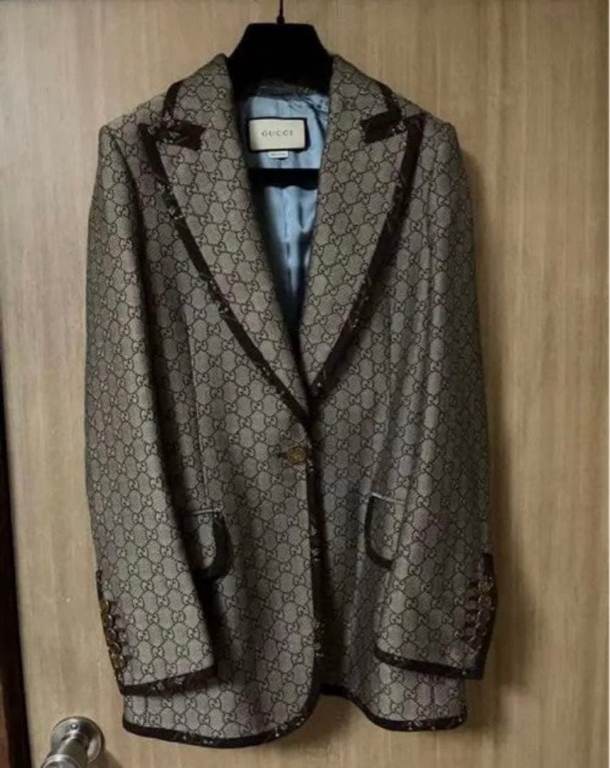 GUCCI テーラードジャケット ベージュ GGパターン