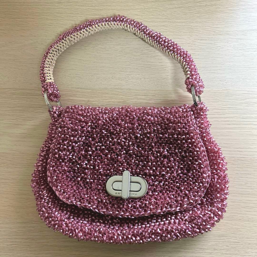 ANTEPRIMA ワイヤー　ワンショルダー　ハンドバッグ　ターンロック　ピンク