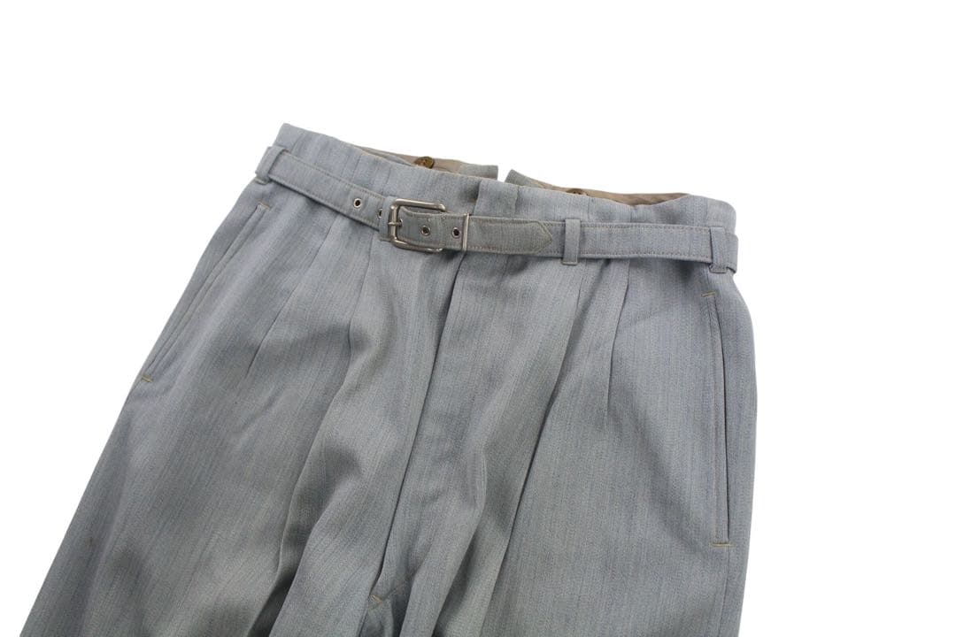 ぷ*ぷ様 1950s ウールギャバジン アジャスターベルト付 ワイドスラックス