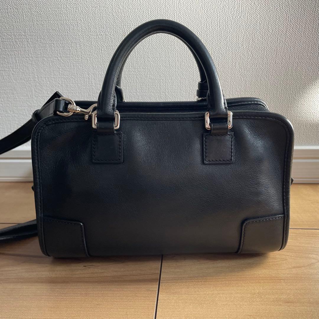 ロエベ　アマソナ23 ハンドバッグ　ミニボストン　ブラック　アナグラム