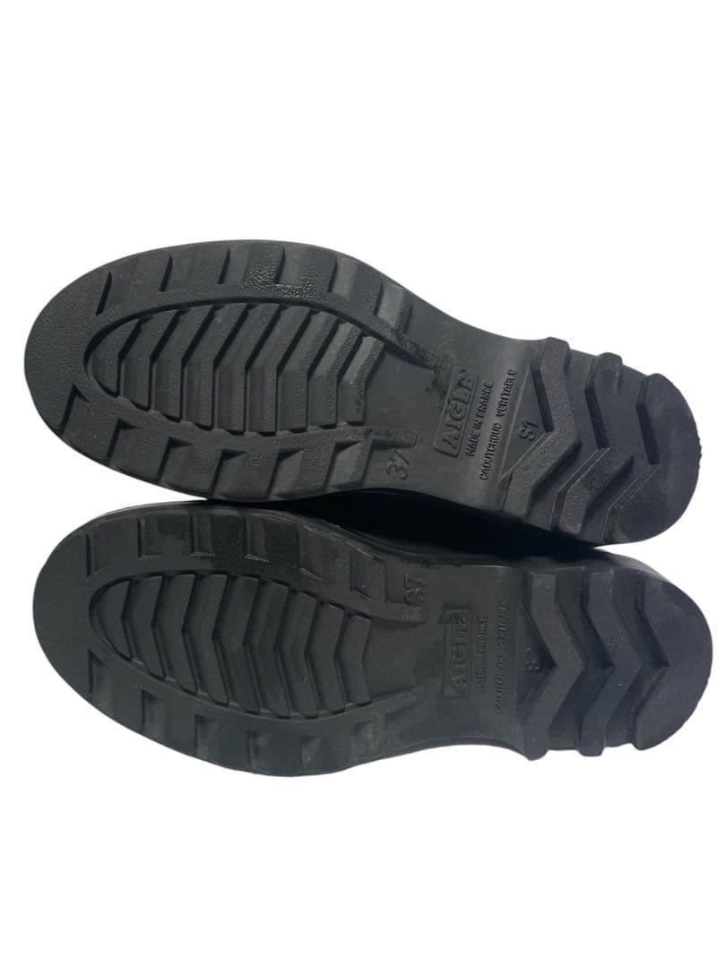 ⭐️未使用級⭐️AIGLEレインブーツ ラバーブーツ　23.5㎝〜24.0㎝ 黒