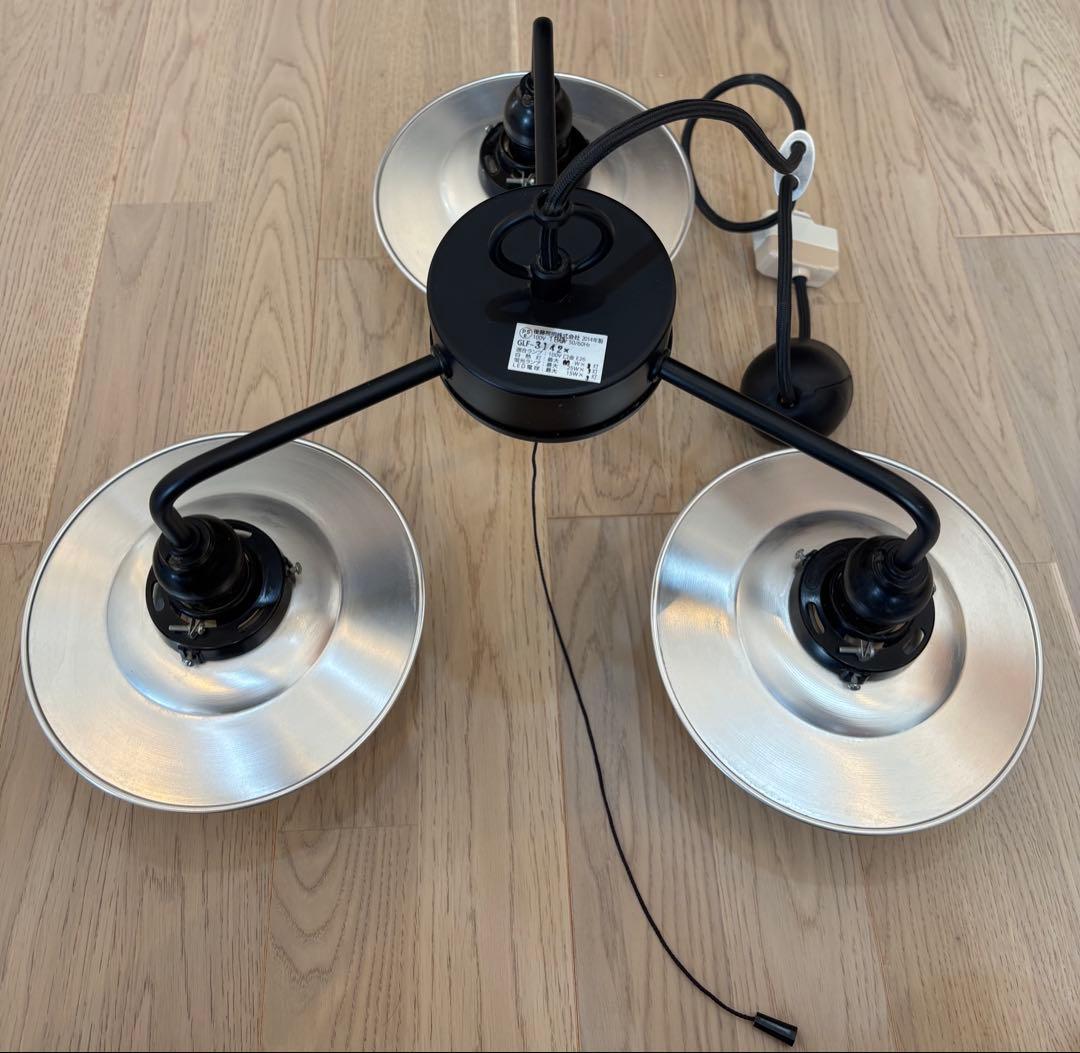 後藤照明株式会社2014年製 ダクトレール用3灯照明 黒/銀 モダン