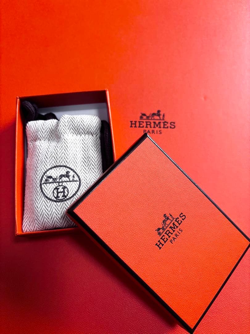 【正規品・付属品完備】HERMES カフリンクス リコル2 シルバー×ネイビー