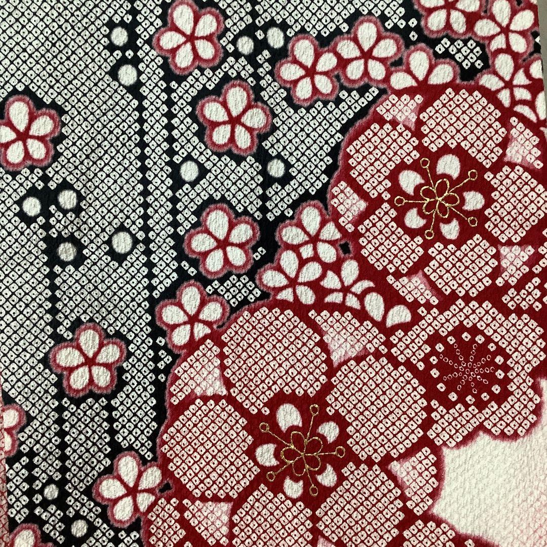 【惣次郎】小さめサイズ！やまと謹製！正絹振袖・長襦袢セット〜鹿子柄地に梅〜