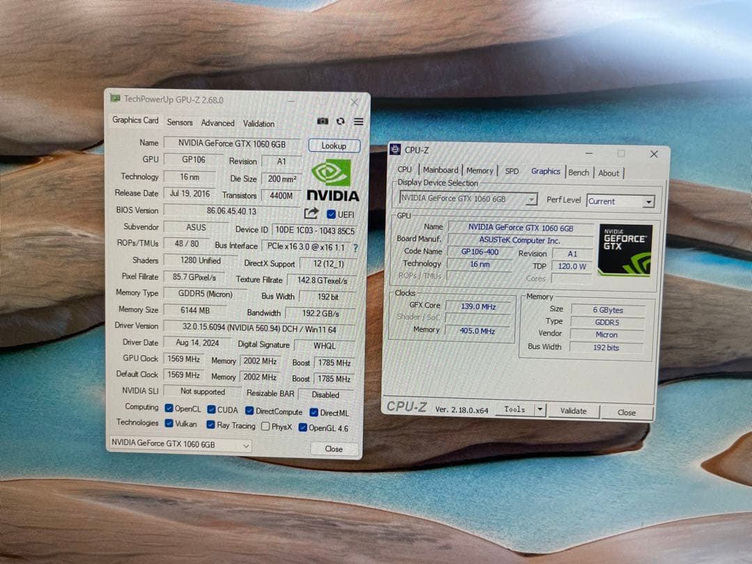 美品 ASUS STRIX GTX1060 6GB GDDR5 動作確認済み