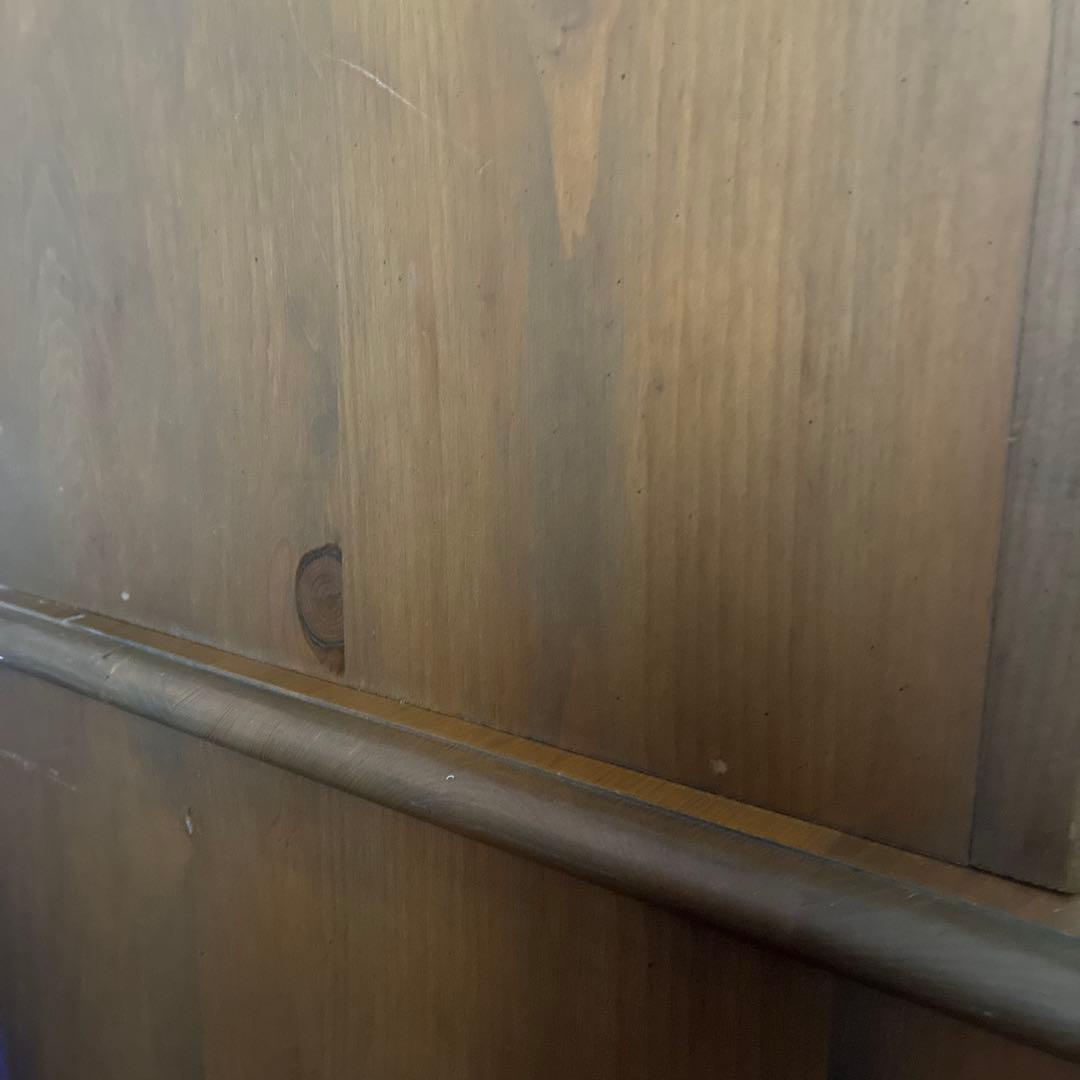 アンファン　食器棚 木製ガラス扉付きキャビネット