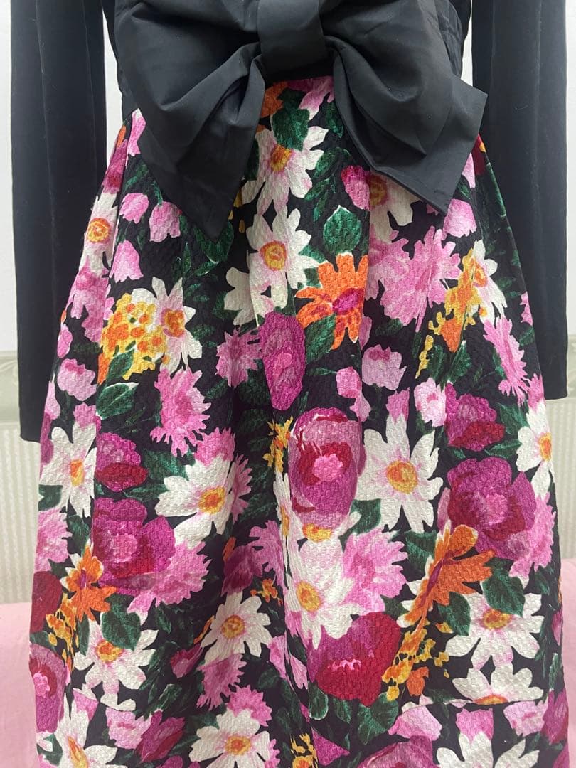 ❣️極美品❣️エムズグレイシーベロア花柄ワンピース42 カタログ掲載❣️