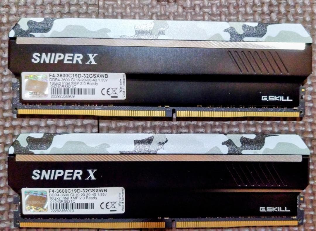 F4-3600C19D-32GSXWB（16GB×2枚、合計32GB)