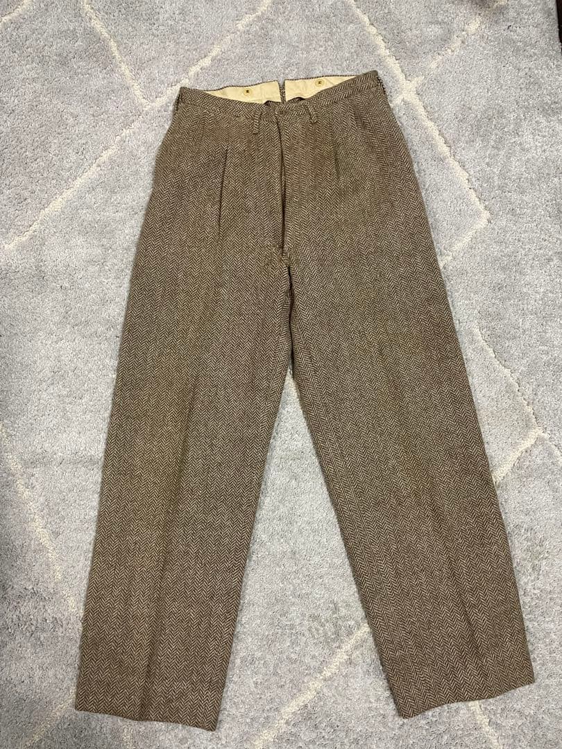 50s〜60s vintage ブラウン ヘリンボーン トラウザー