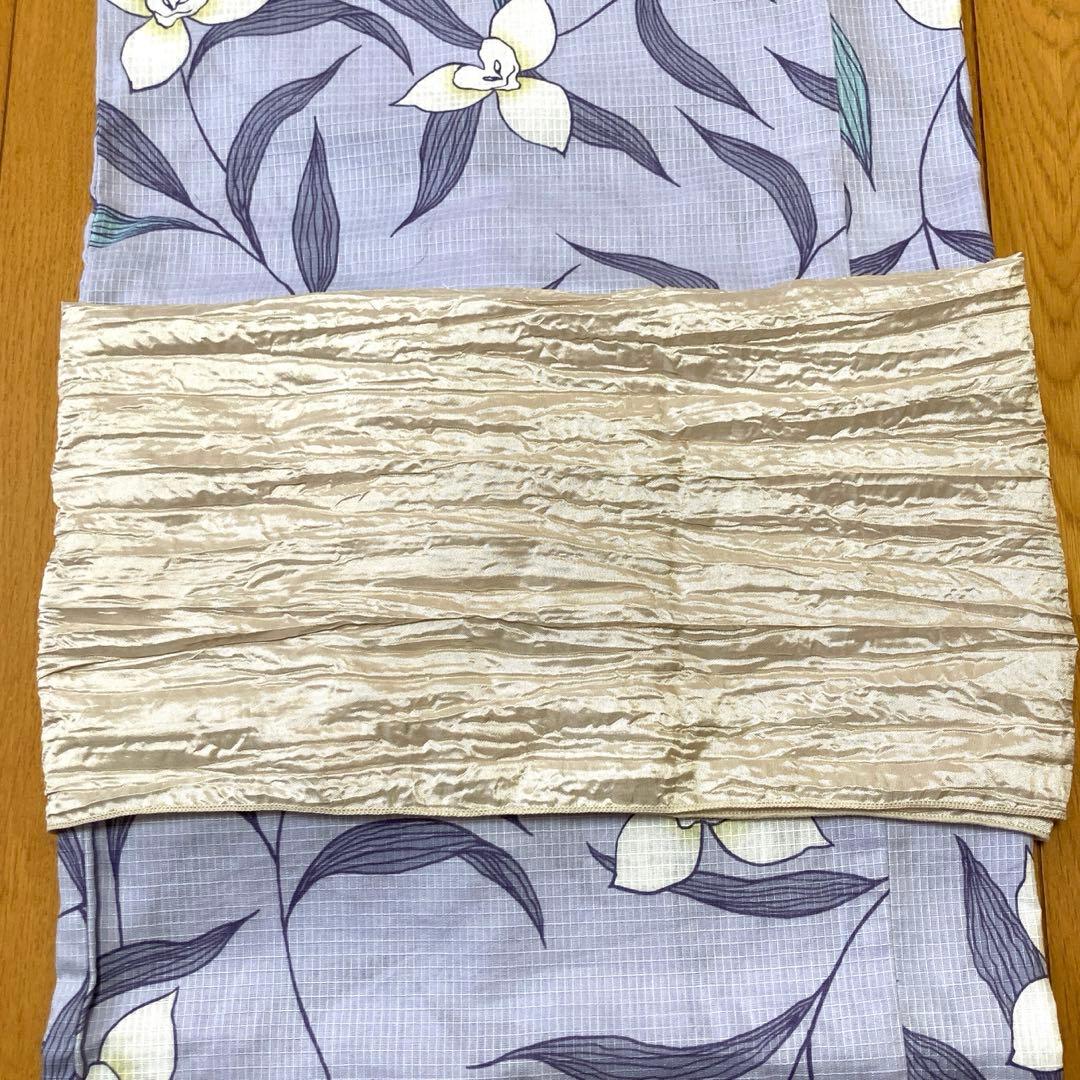 【専用です】二部式浴衣　あやめ柄　うたたね+作り帯　パタパタ結び風