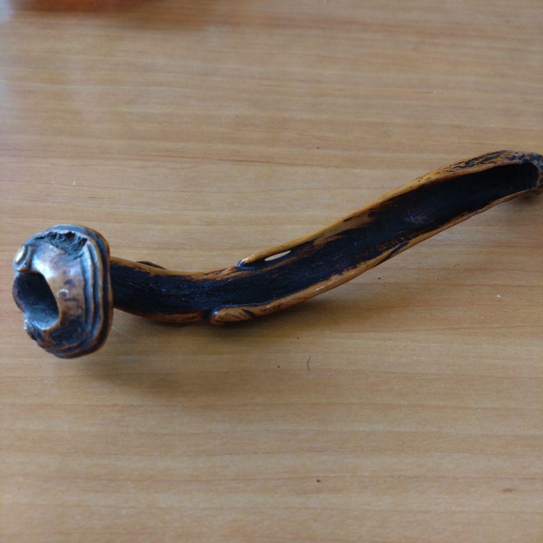 時代物　煙管入れ　煙管置き アンティーク ワラビ　鹿角？