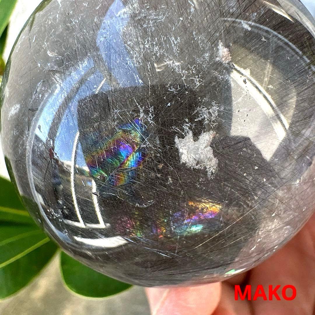 M1806☆ルチルクォーツ丸玉62mm328g☆天然石　原石☆N50807-B