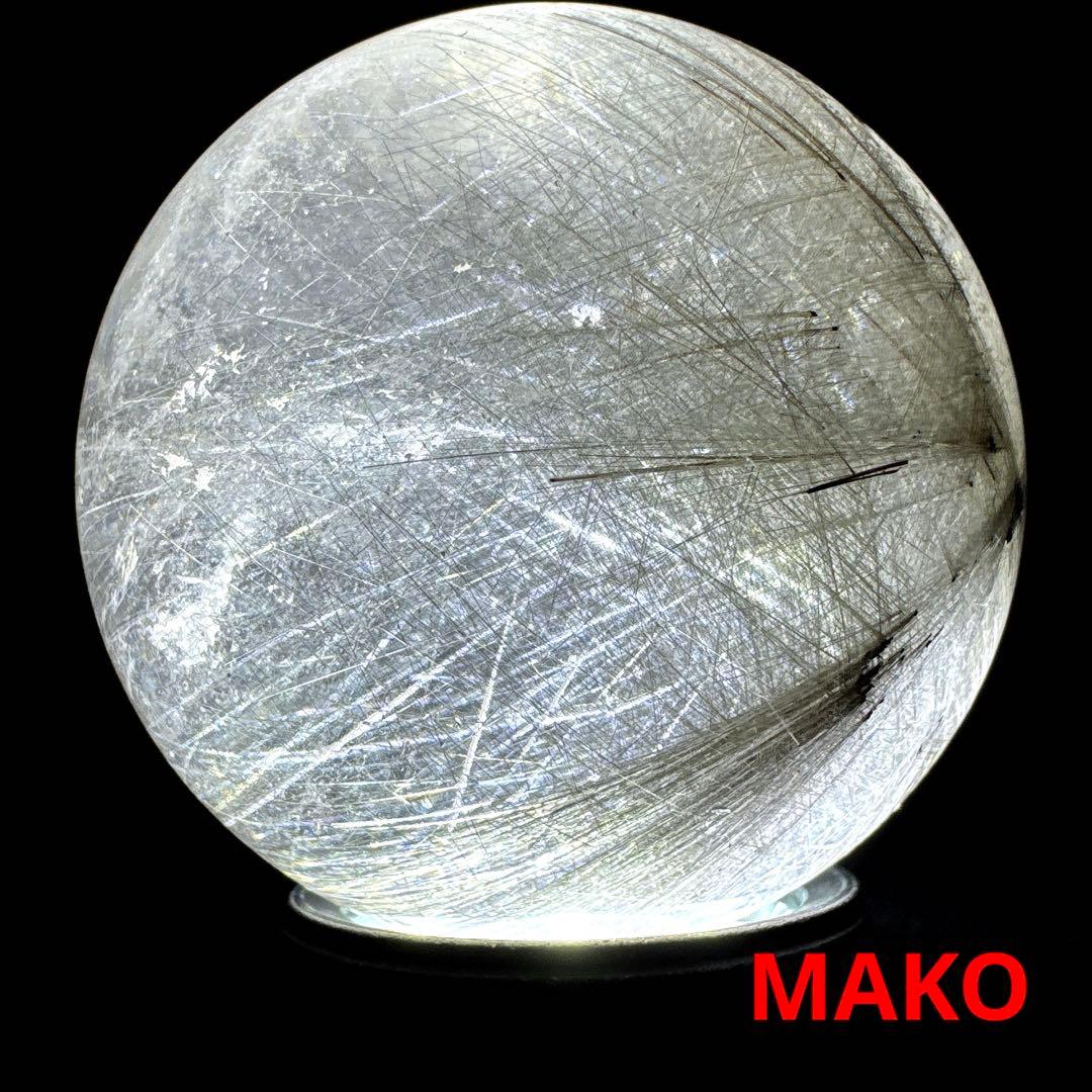 M1806☆ルチルクォーツ丸玉62mm328g☆天然石　原石☆N50807-B