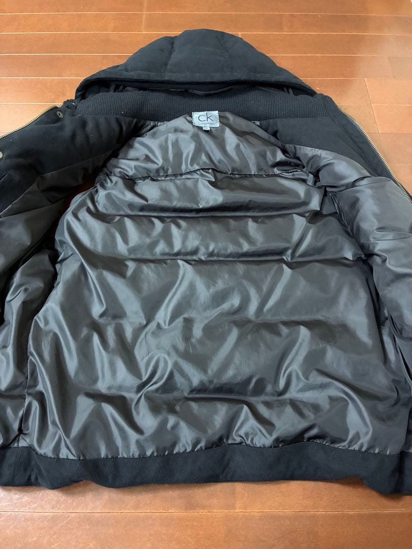   フード付きダウンベストXLブラック美品ダブルジッパー