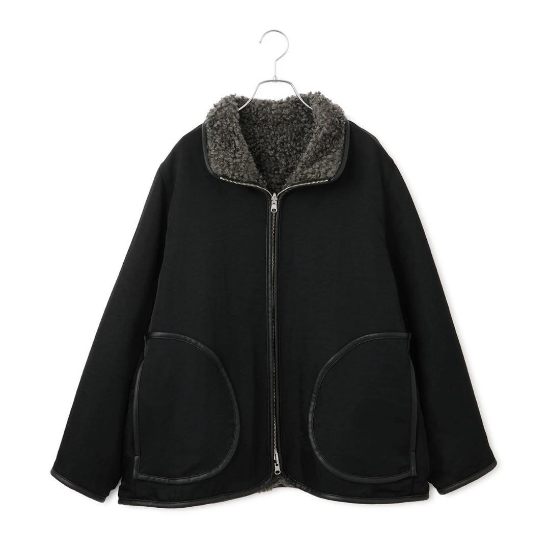 ADAM ET ROPÉ FEMME　リバーシブルボアブルゾン　ブラック