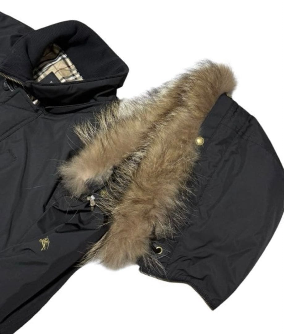 バーバリーブラックレーベル　ロングモッズコート　黒　Lサイズ