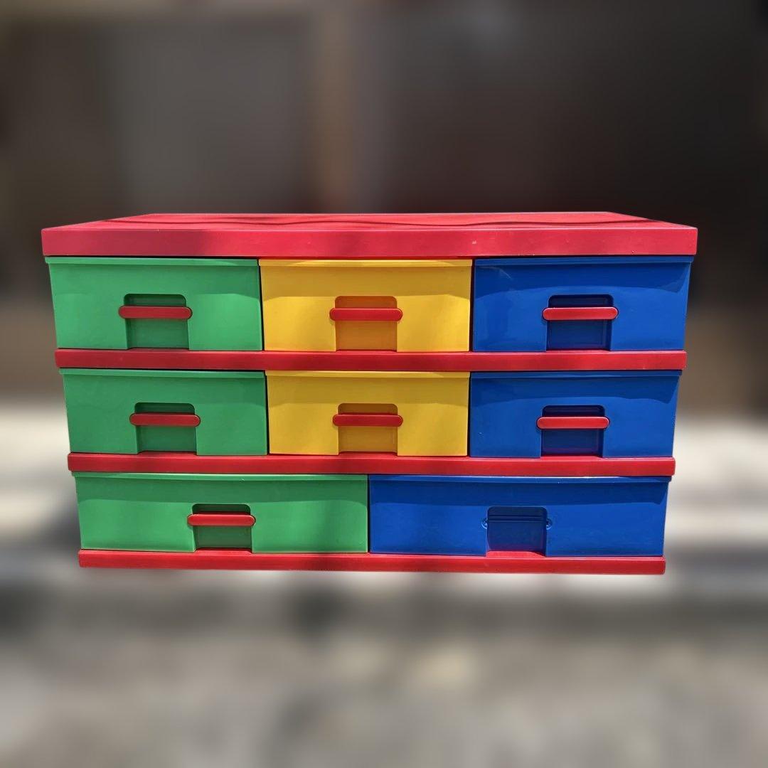 【レトロポップ】カラフルカラー収納ボックス　たチェスト おもちゃ箱　アンティーク
