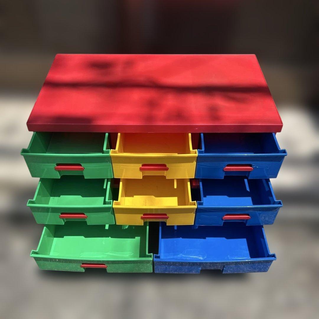 【レトロポップ】カラフルカラー収納ボックス　たチェスト おもちゃ箱　アンティーク