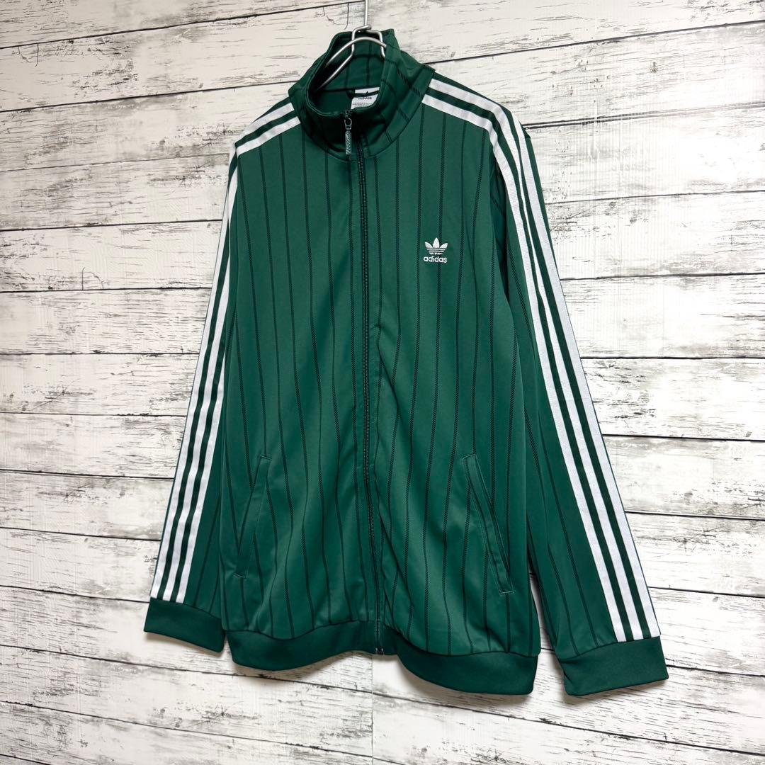 アディダス　オリジナル　ストライプ　トラックジャケット　グリーン　4XOTサイズ