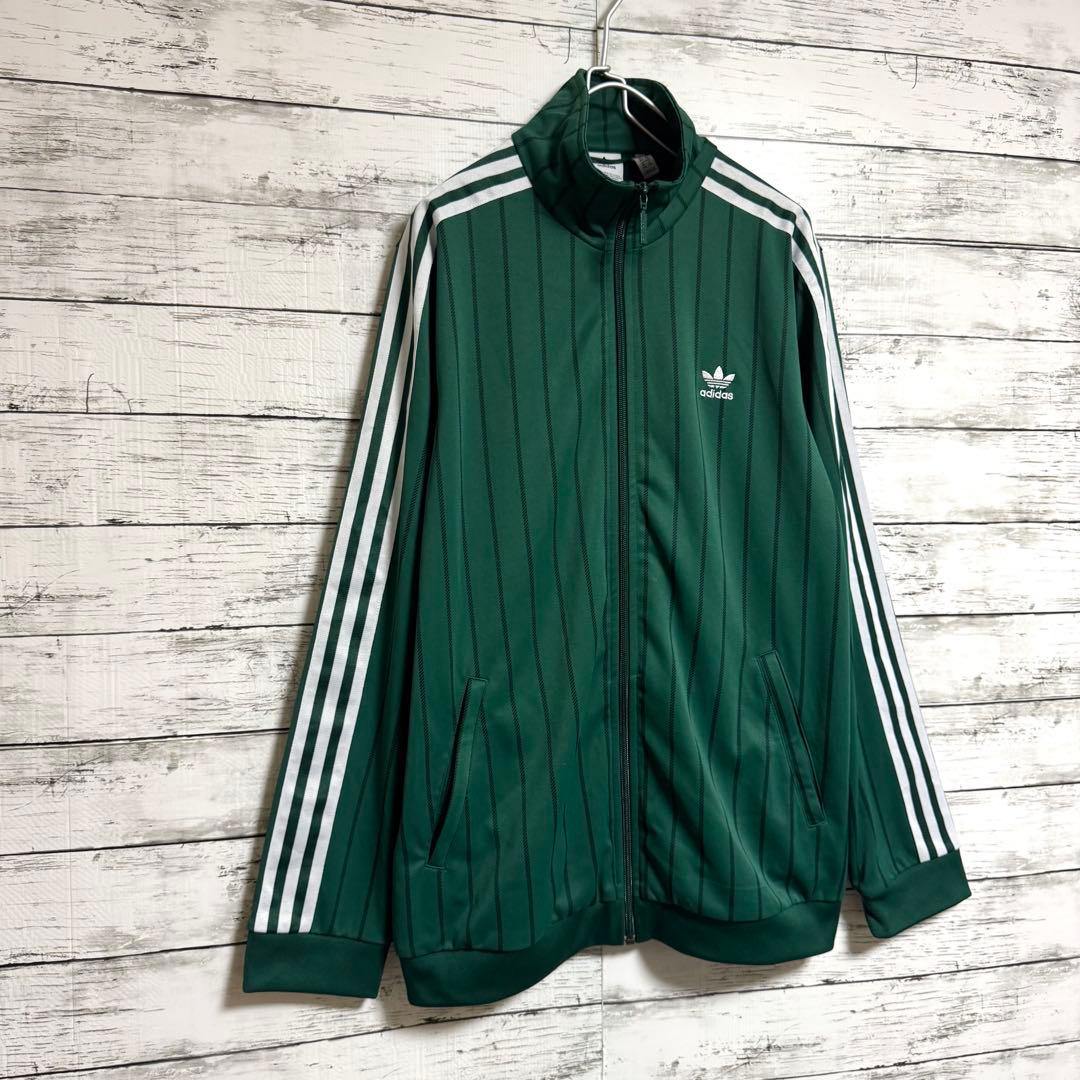 アディダス　オリジナル　ストライプ　トラックジャケット　グリーン　4XOTサイズ