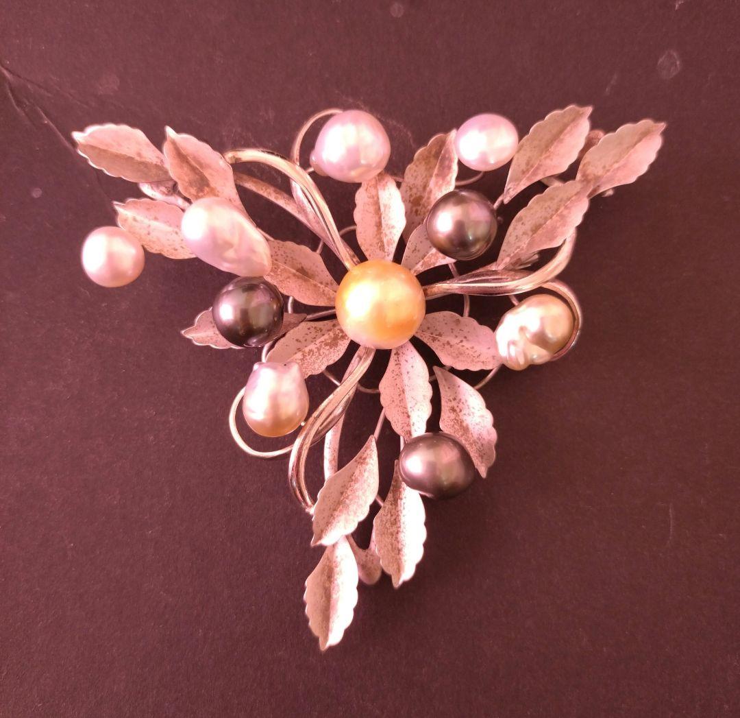 南洋真珠 SILVER ブローチ兼ペンダントトップ