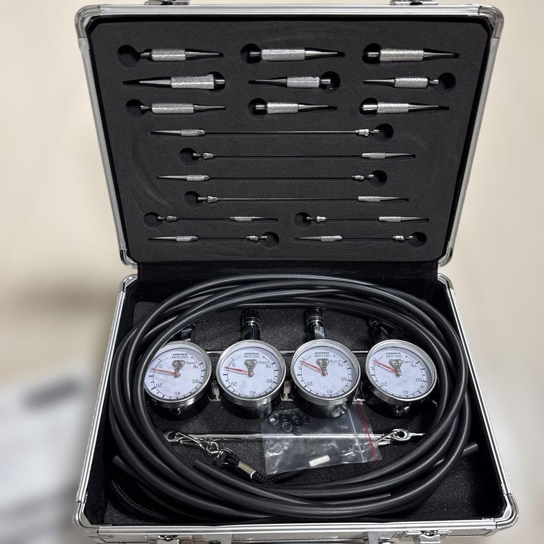 極美品ストレート 4連バキュームゲージセット　　STRAIGHT