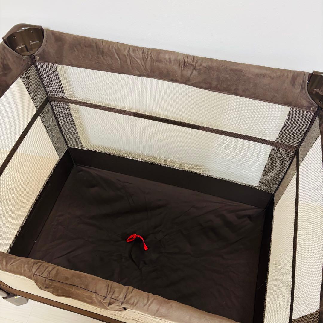 美品 アップリカ Aprica ココネル エアー プラス ベビーベッド ブラウン