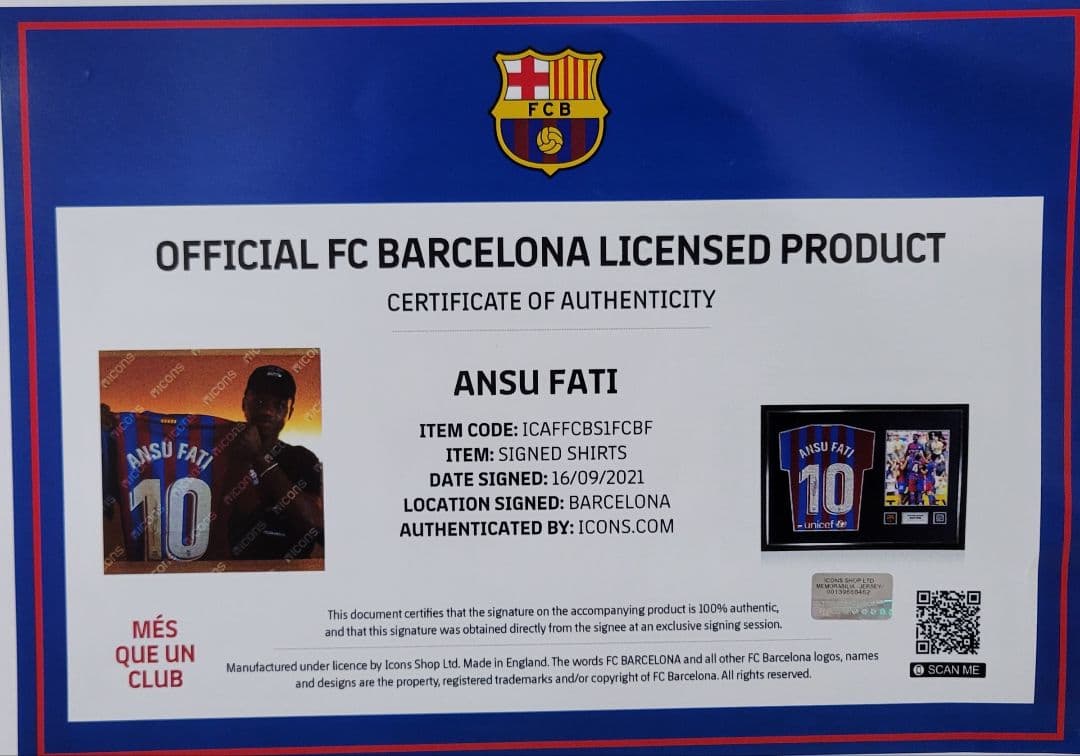 バルセロナ ファティ サイン ユニフォーム サッカー ICONS 正規 NIKE