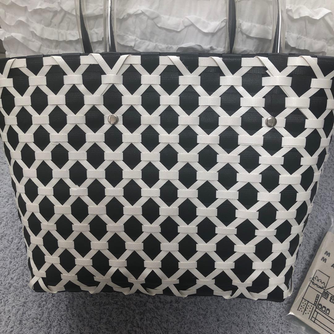 マルニ　かごバッグ　モノトーン