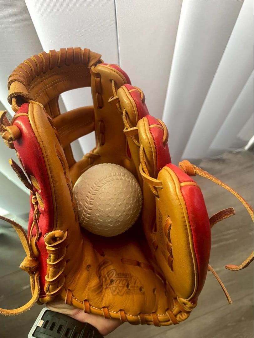 Slugger 野球グローブ レッド/ベージュ軟式用