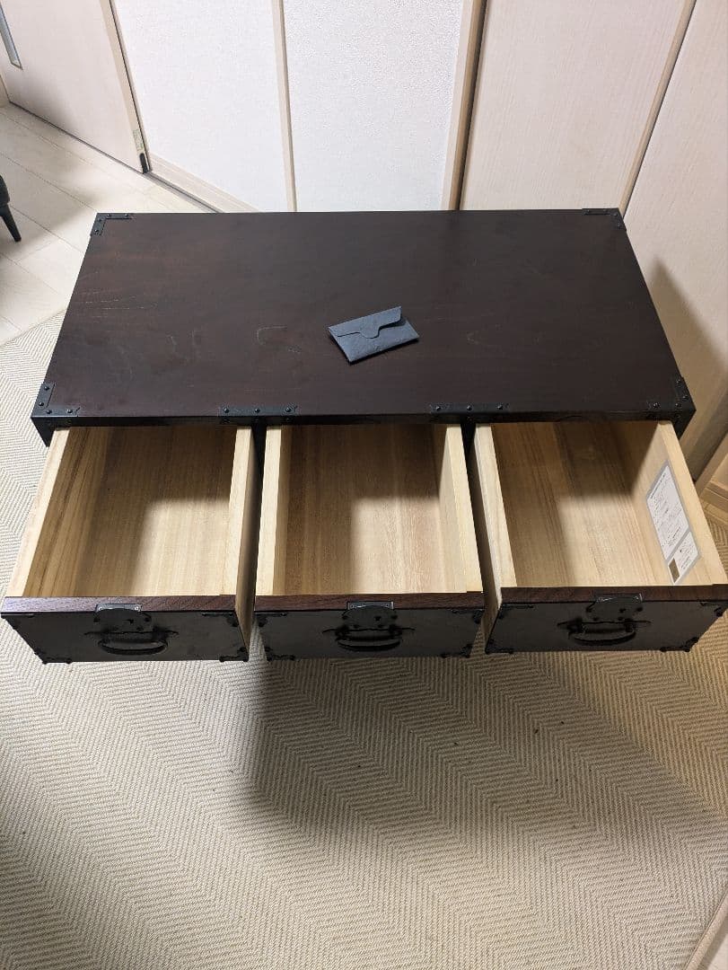 青木産業　箪笥　民芸家具　欅　チェスト　鍵付き