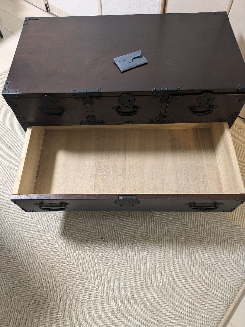 青木産業　箪笥　民芸家具　欅　チェスト　鍵付き