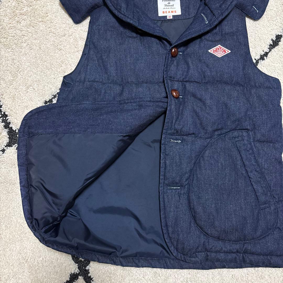 Danton BEAMS コラボ ダークブルー ダウンベスト 40 L相当