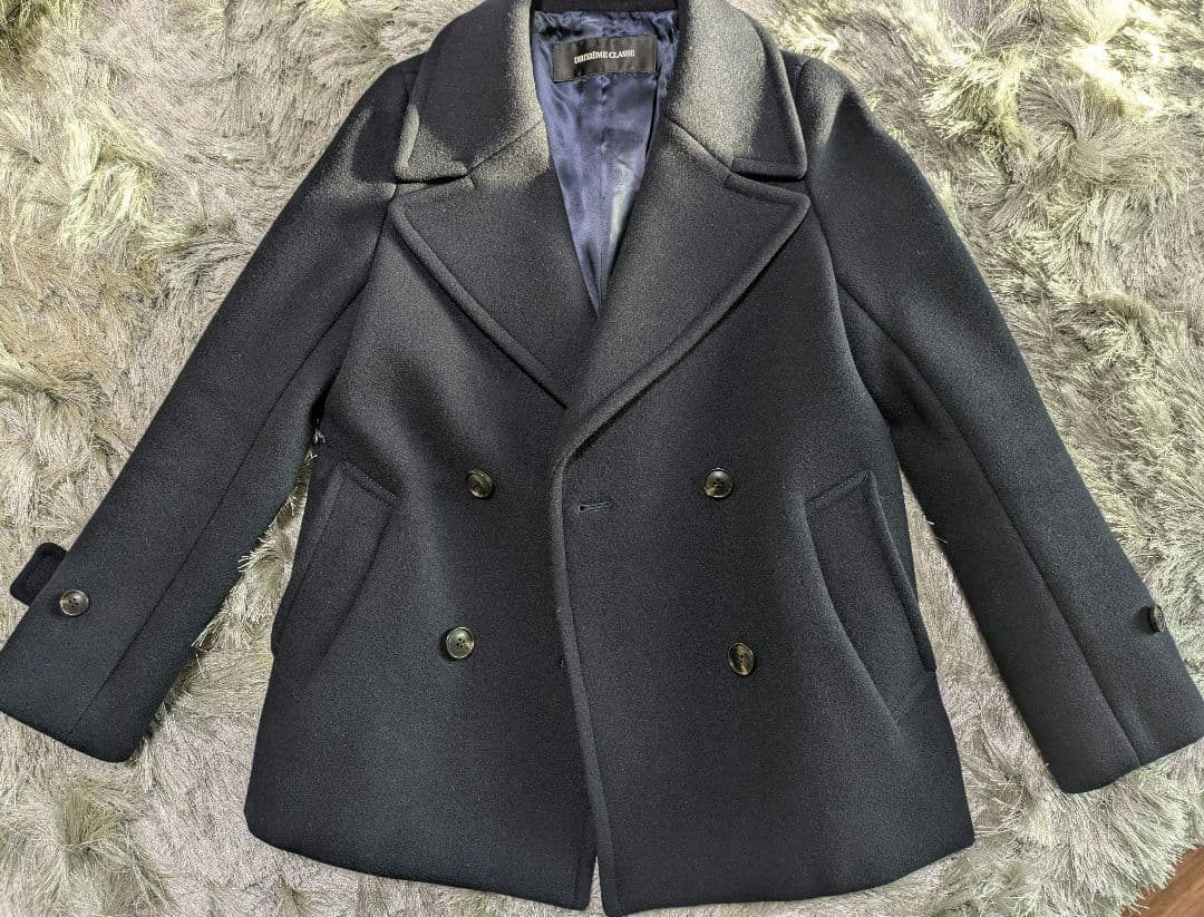 日本製ウール100%ドゥーズィエムクラス　Pコート　ショート丈