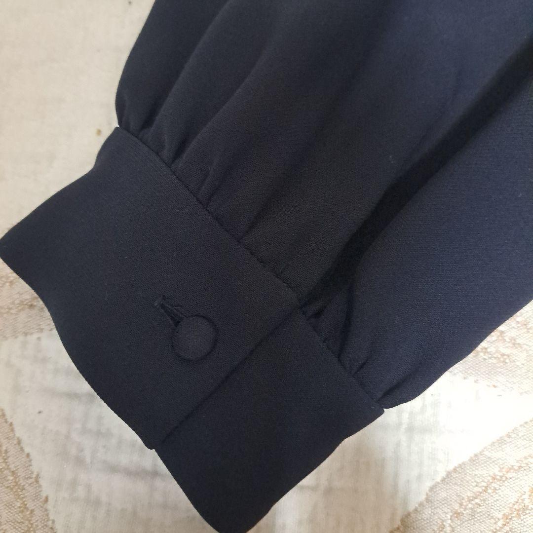 フォクシーニューヨークネイビー Vネック 七分袖ワンピース