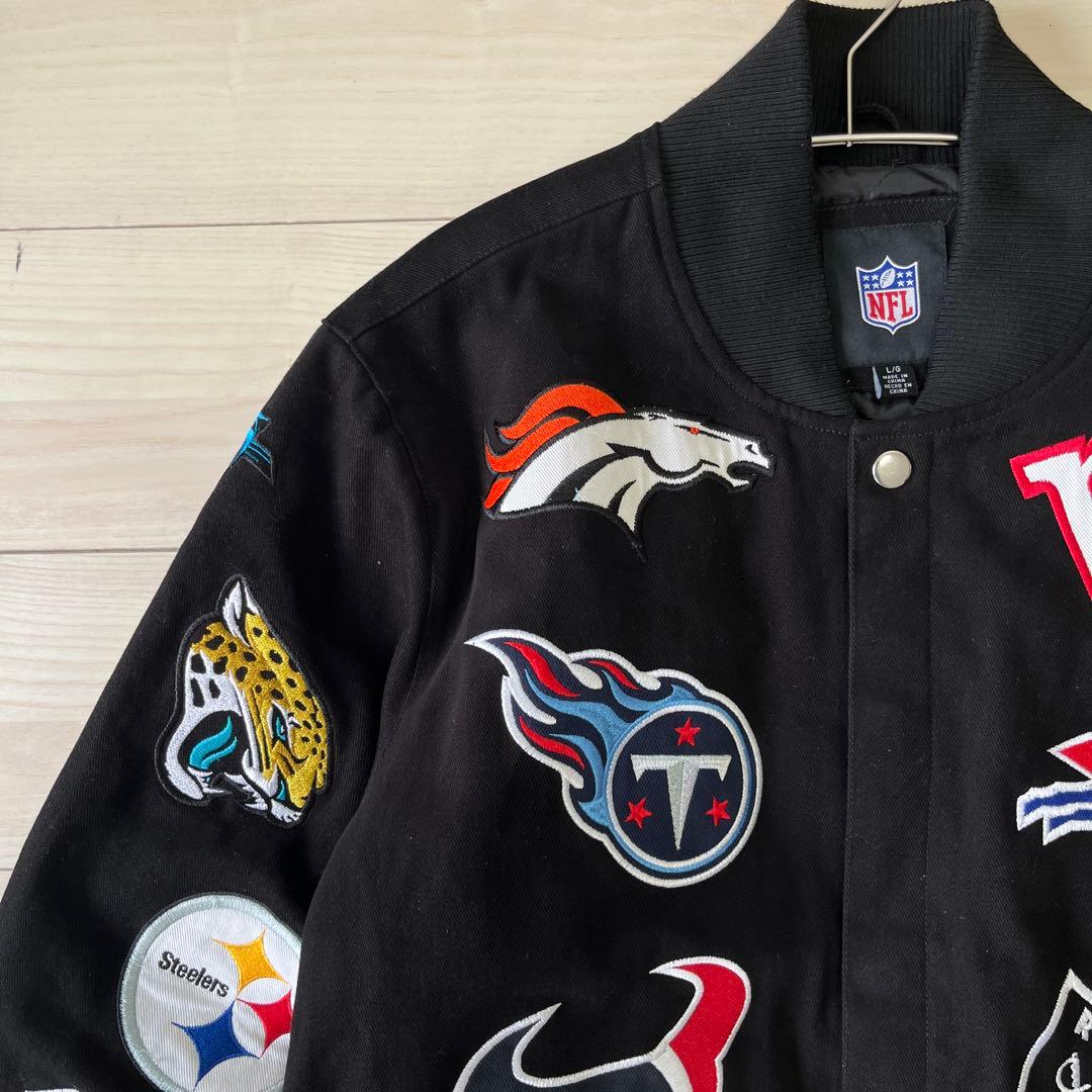 NFLチームロゴ刺繍スタジャン