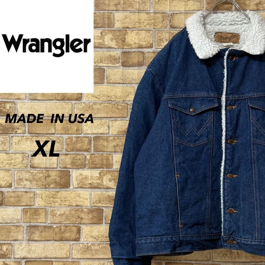 ラングラー　USA製　裏ボア　デニムジャケット　Gジャン　ビッグシルエットXL.